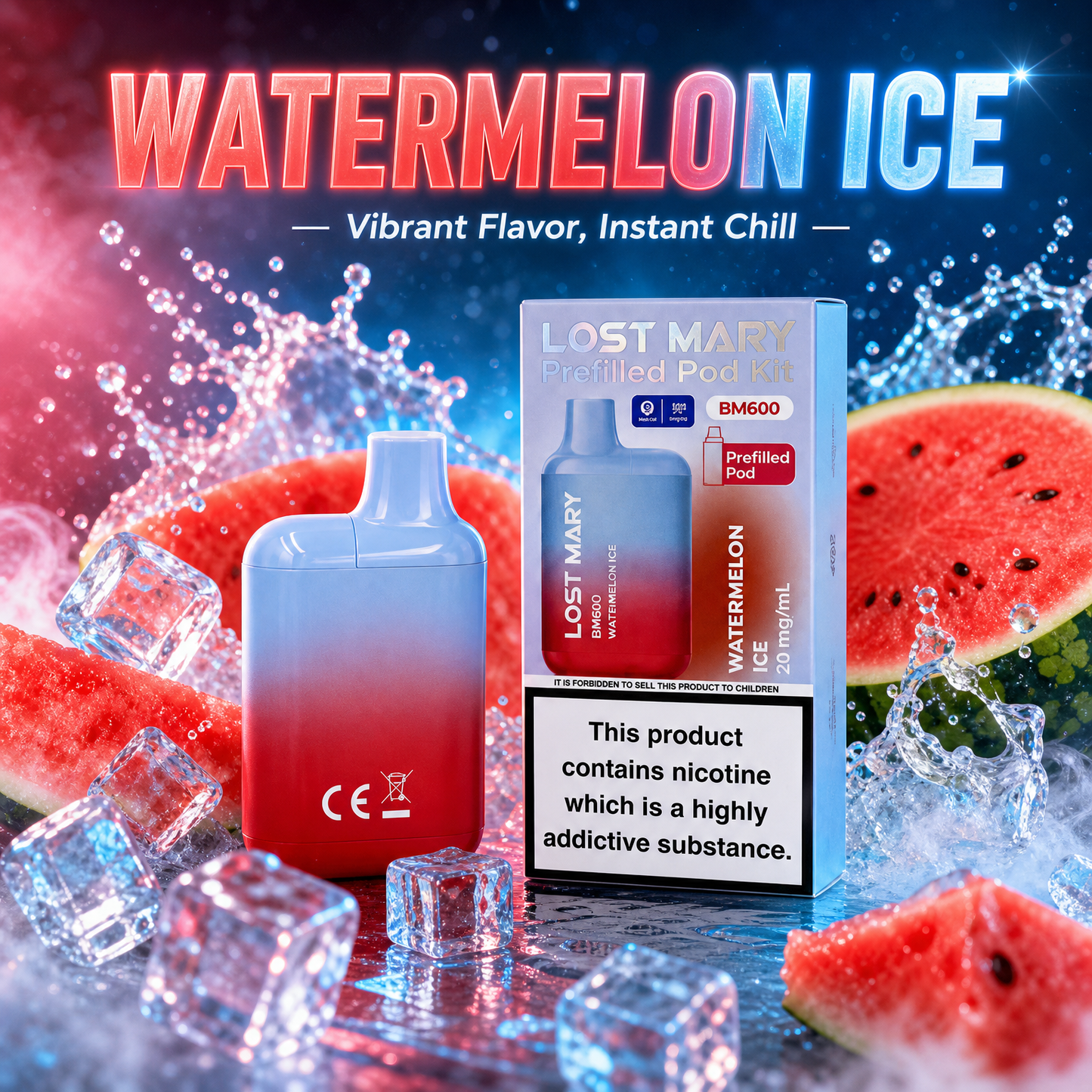Lost Mary BM600 Prefilled Pod Kit - Watermelon Ice 20mg/ml